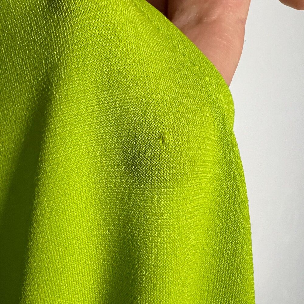 Y2K Express Lime Green Draped Sleeveless Cowl Neck Mini Dress Going Out Size L - Picture 8 of 11